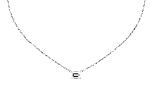 CARTIER 1895 Series Diamond Necklaces Unisex White Gold