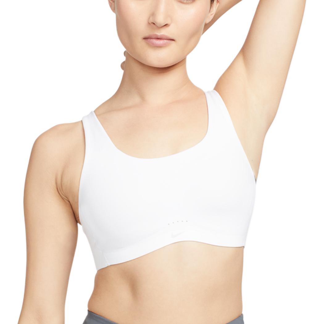 Nike Solid color thick shoulder strap low intensity support padded sports bra women's white