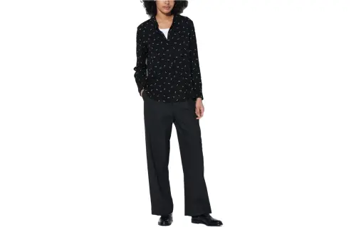 UNIQLO Shirts Women's Black Pointed Collar Moderate Other