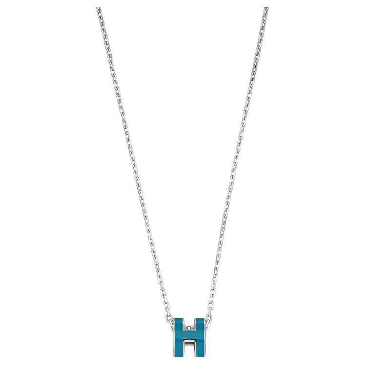 HERMES Mini Pop H Pendant Palladium tone