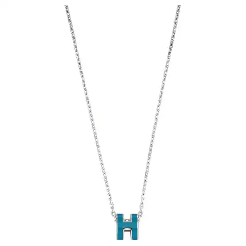 HERMES Mini Pop H Pendant Palladium tone