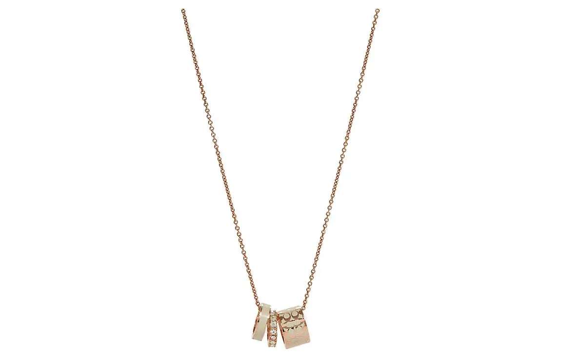 COACH Enamel Brass Necklaces Women's Rose Gold