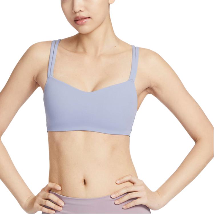 Nike Alate Solid Color Low Strength Support Strap Sports Lingerie Indigo Fog