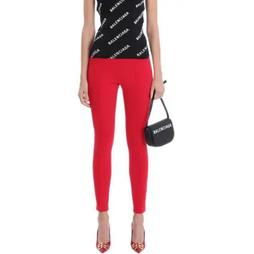 Balenciaga Casual Pants Slim Fit Women's Red
