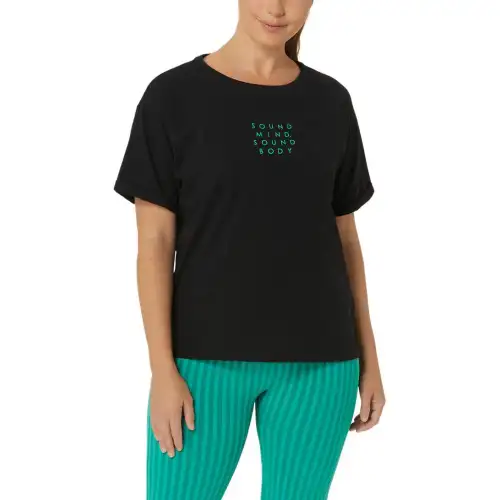 Asics TRAINING CORE RELAXED GRAPHIC T Shirt Women's Black
