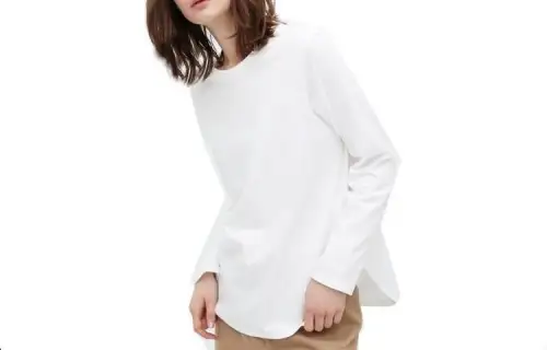 UNIQLO T Shirts Women's White Crew Neck Moderate Other
