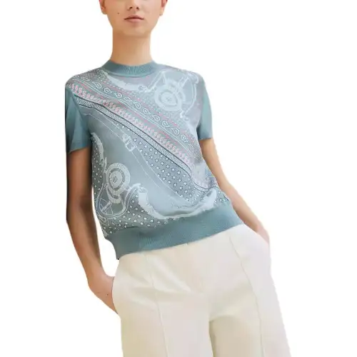 HERMES FW24 Knitwear Women's Arctic Blue