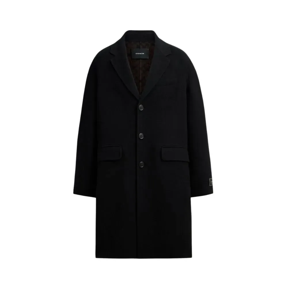 COACH Coats Unisex Black Lapel Moderate