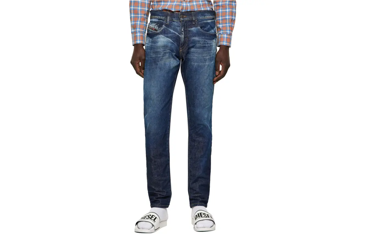 DIESEL Jeans Men's Washed Blue Moderate Straight Fit Pants