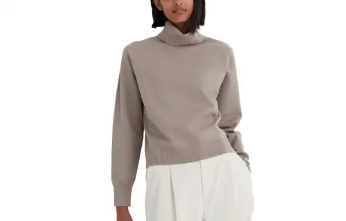 UNIQLO Knitwear Women's Dark Beige Lapel Moderate Other