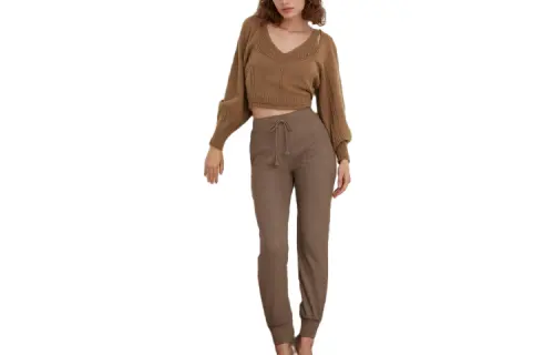 UNIQLO x Mame Kurogouchi Casual Pants Women's Chestnut