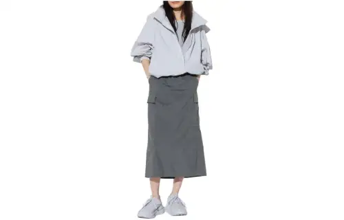 UNIQLO Casual Long Skirt Women's Asphalt Gray