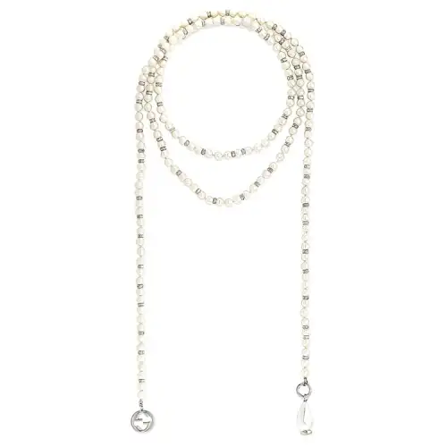 GUCCI GG Metal, Pearl Necklaces Women's White
