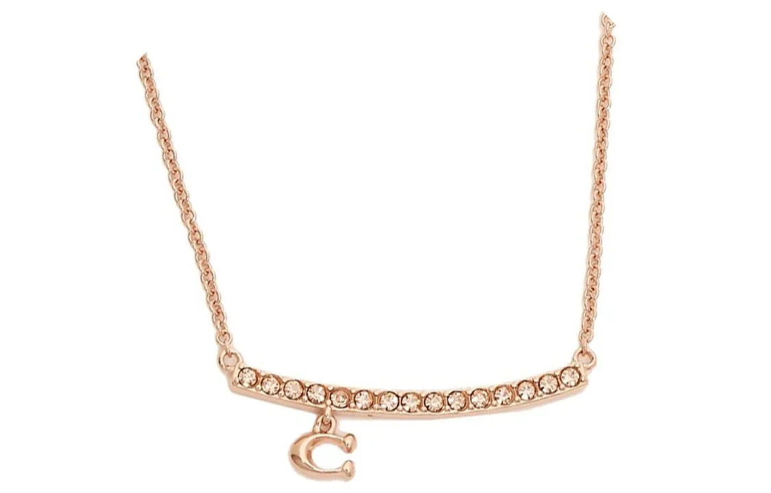COACH Coating Layer Brass Necklaces Women's Rose Gold