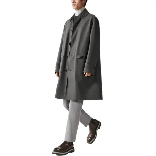 HERMES Trench Coats Men's Gray Lapel Moderate Other