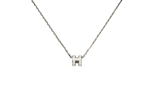HERMES Mini Pop H Pendant Palladium tone