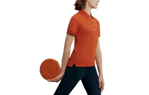 HERMES SS23 Polo Shirt Women's Flame Orange