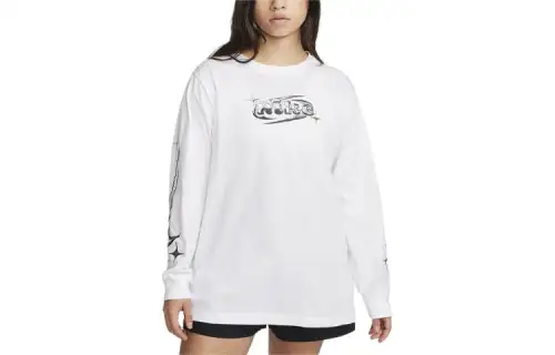 Nike Drop Shoulder Sleeve T Shirt Women's White