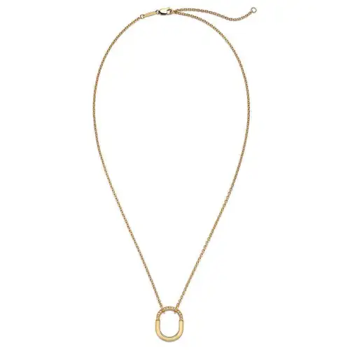 TIFFANY & CO. Lock Diamond Necklaces Unisex Gold