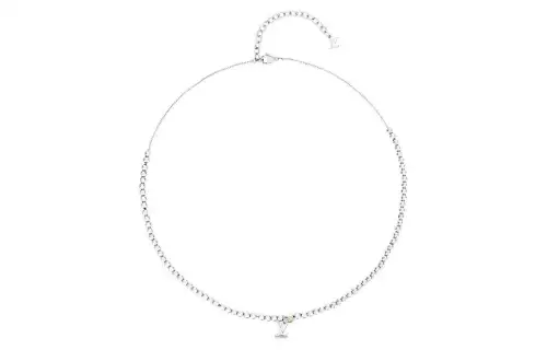 LOUIS VUITTON Nano Beads Necklaces Unisex Silver