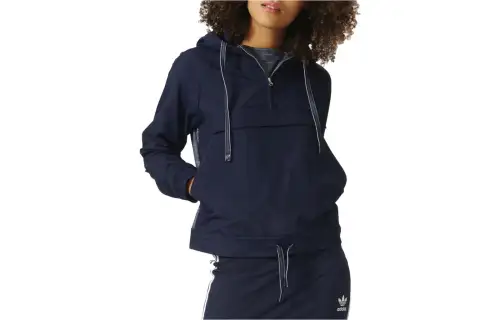 Adidas Originals Sweatshirts Women's Blue Hooded Moderate Regular