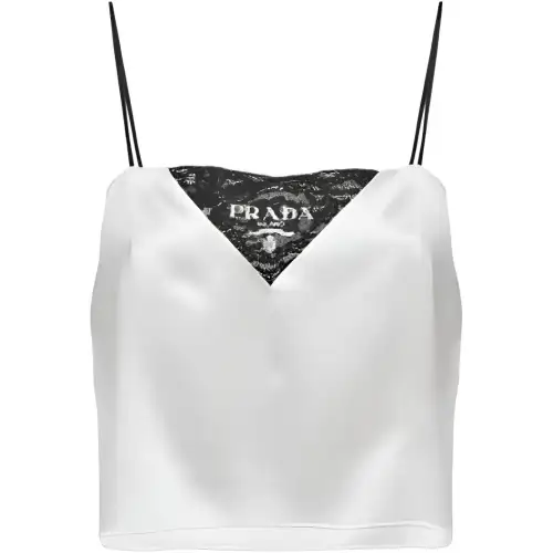 PRADA Tank Tops Women's White Straight Fit