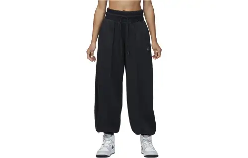 Jordan Sport Knitted Sweatpants Women's Black Moderate Cuffed Pants