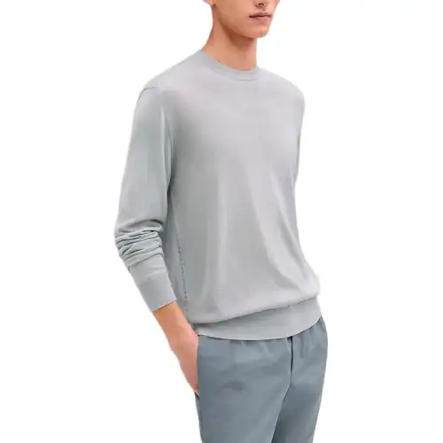 HERMES SS25 Cashmere Sweater Men's Light Gray