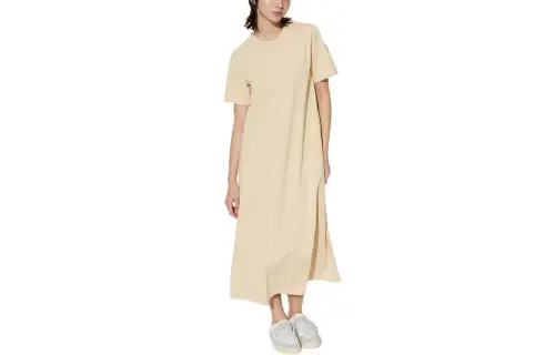 UNIQLO Short Sleeved Dress Women's Light Beige