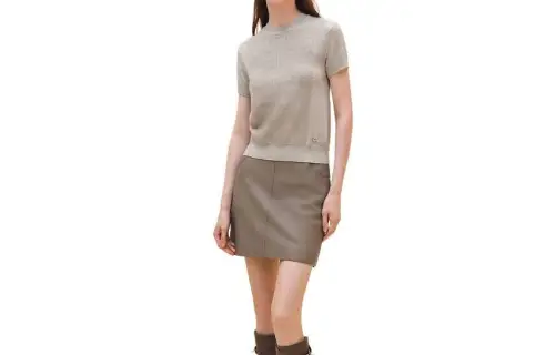 HERMES Sweaters Women's Beige Crew Neck Moderate Other
