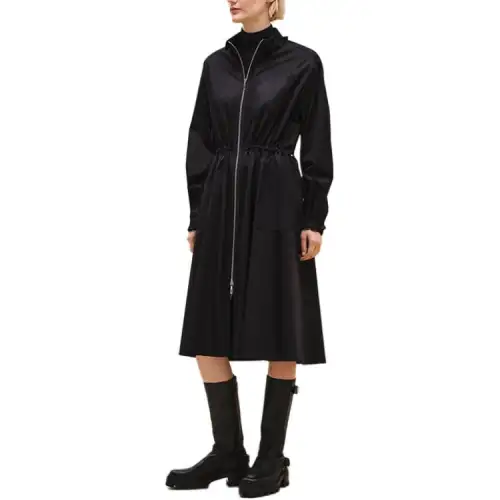 HERMES FW24 Long Sleeved Dress Women's Black