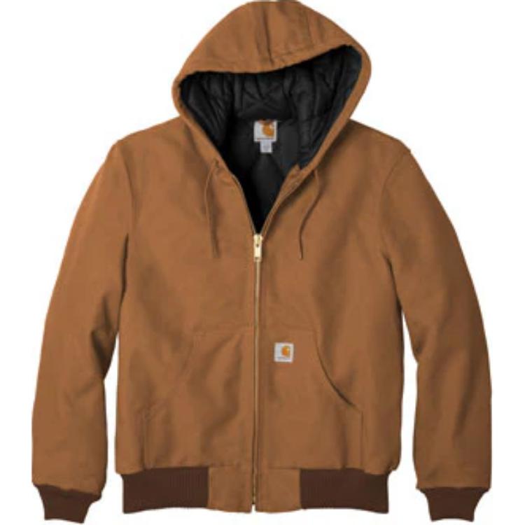 Мужская куртка Carhartt 106673 J140 FLANNEL-LINED ACTIVE JAC FIRM DUCK - 3 WARMEST RATING (серая)