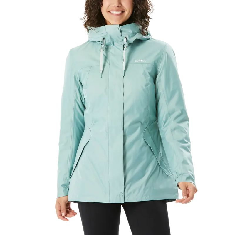Decathlon DECATHLON SH500 QUECHUA solid color snow hiking-10 degree warm waterproof hooded jacket women's sapphire color