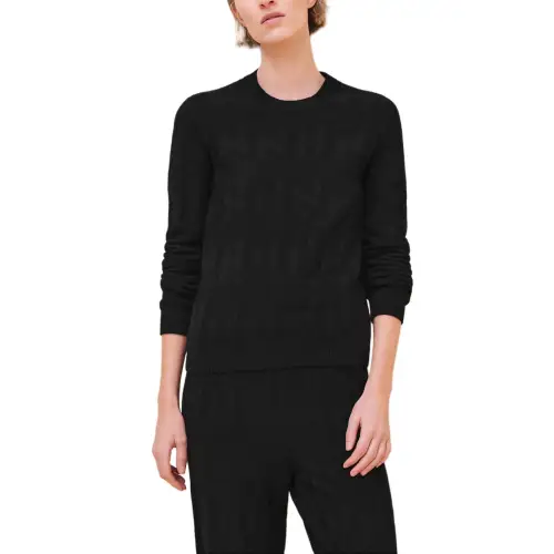HERMES Sweaters Women's Black Crew Neck Moderate Other