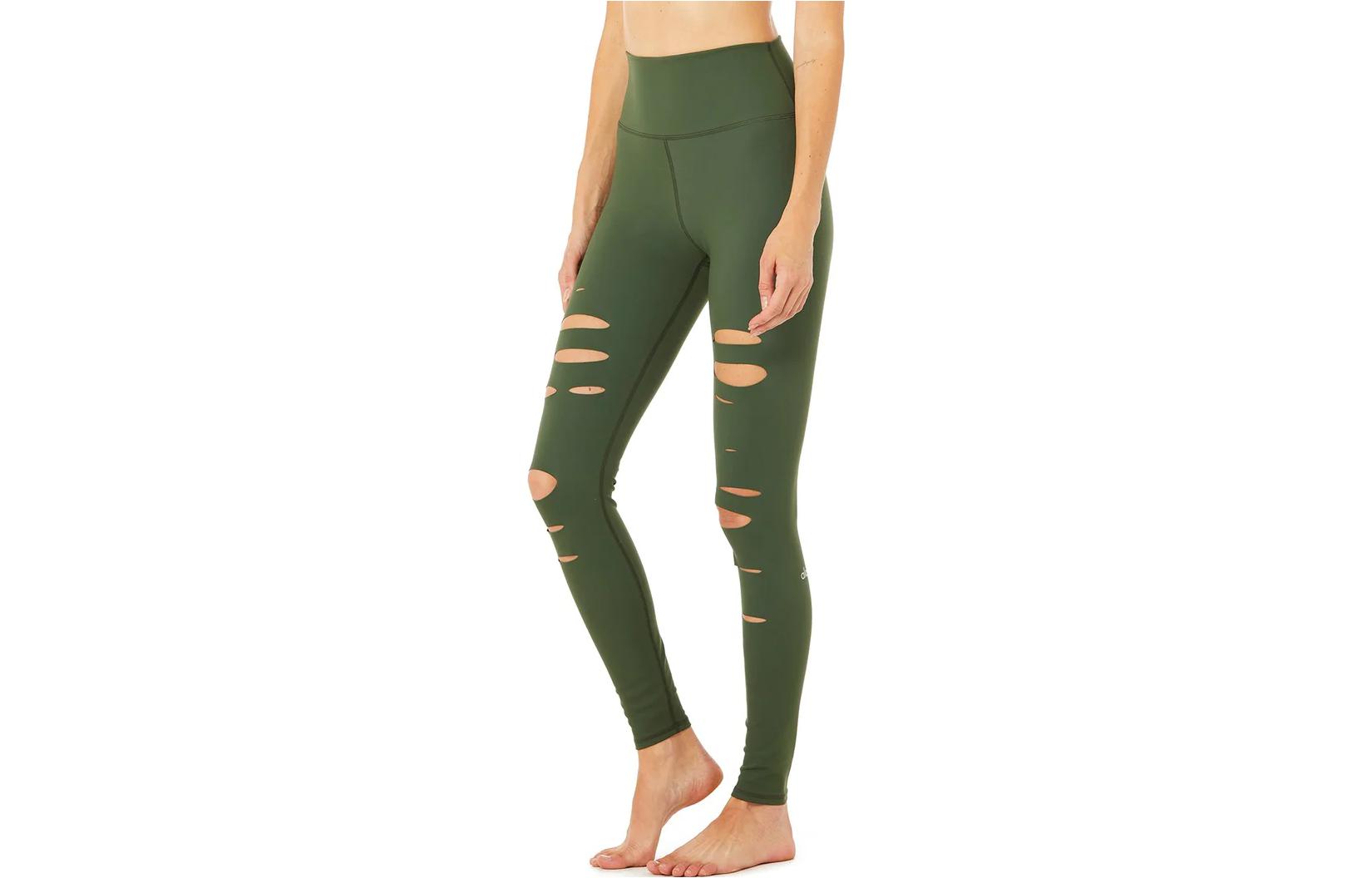 Alo Yoga HIGH-WAIST RIPPED WARRIOR LEGGING Athletic Trousers Women’s