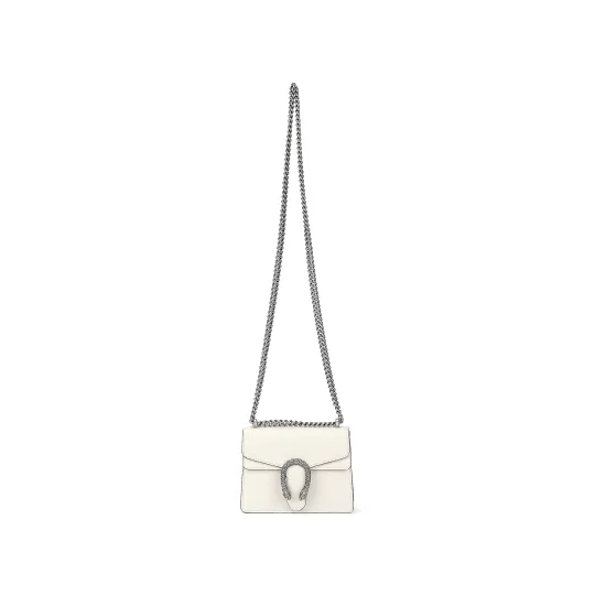 GUCCI Dionysus Leather Flap Bag Shoulder Bag, Crossbody Bag Women's White