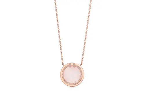 TIFFANY & CO. Pre Owned 2010s 18K Rose Gold T Two Circle Necklace