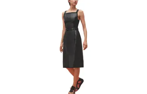 HERMES Sleeveless Dresses Women's Black Moderate Mid Length