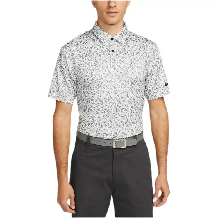 Nike Polo Shirts Men's White Polo Collar Moderate Straight Fit