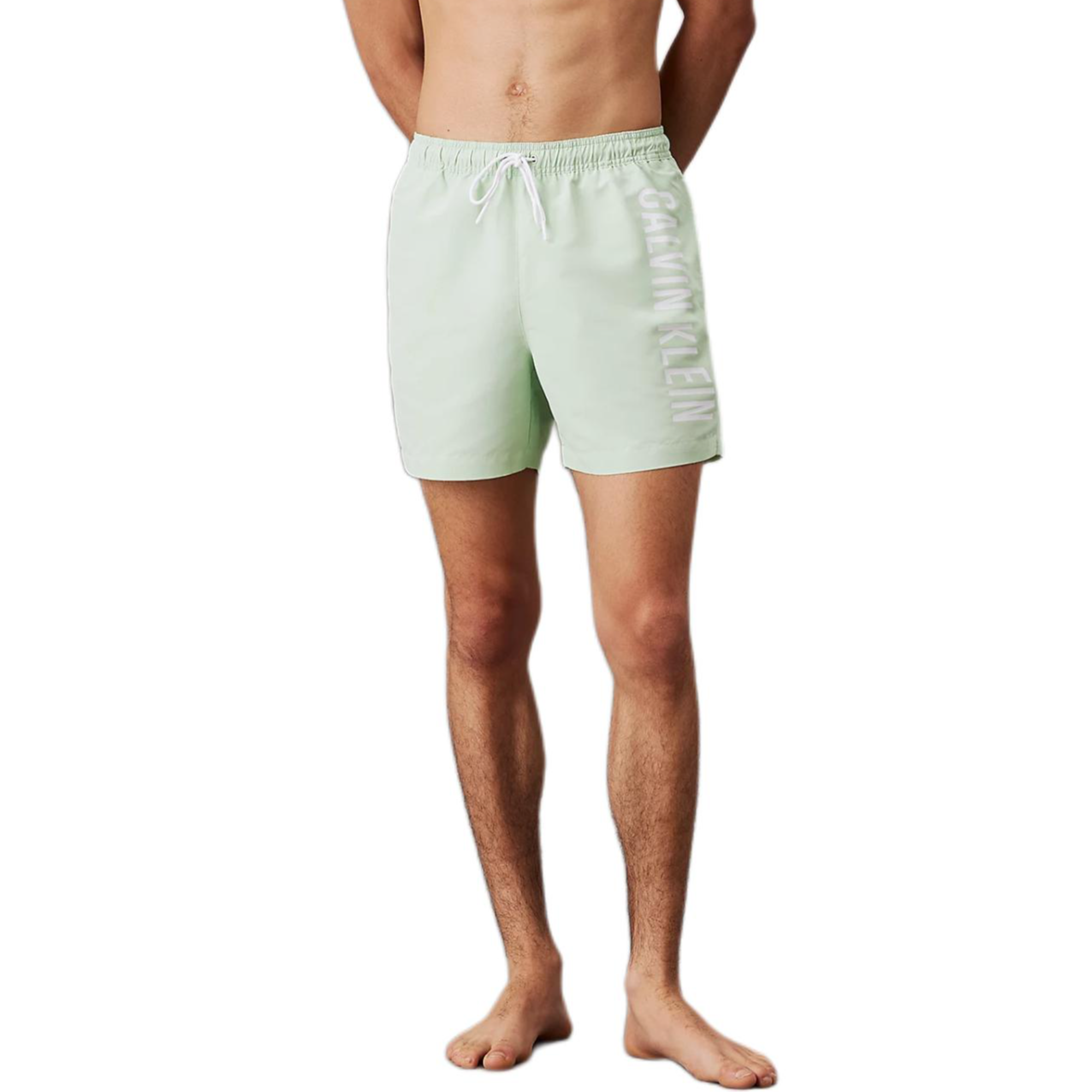 CALVIN KLEIN INTENSE POWER series open pocket elastic drawstring quick-drying fabric casual swimming trunks European version men's light green