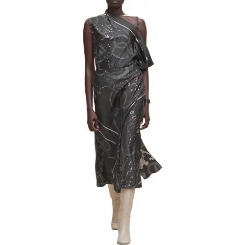 HERMES FW25 Sleeveless Dress Women's Dark Gray