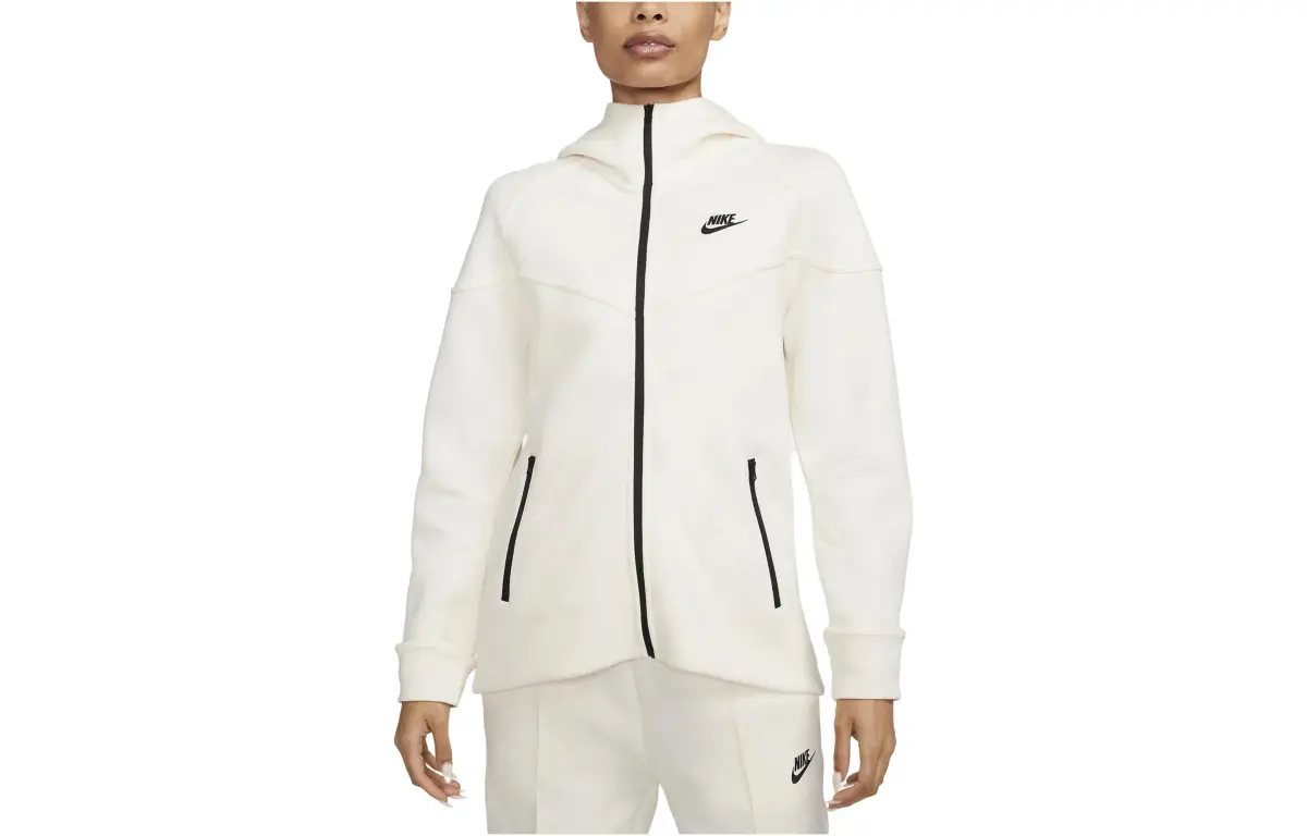 Nike Sportswear Women's Tech Fleece Windrunner Full Zip Hoodie Pale Ivory/Black