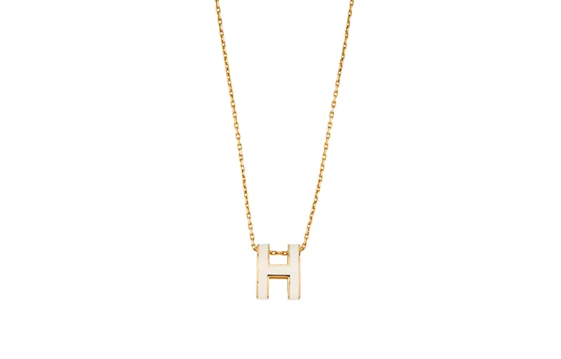HERMES POP H Titanium Steel Necklaces Women's Gold