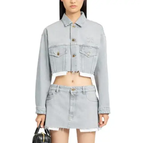 MIU MIU Jackets & Coats Women's Gray Blue