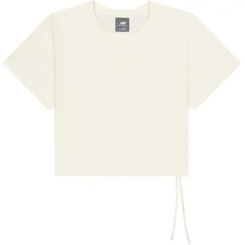 New Balance T Shirts Women's Ecru Crew Neck Moderate