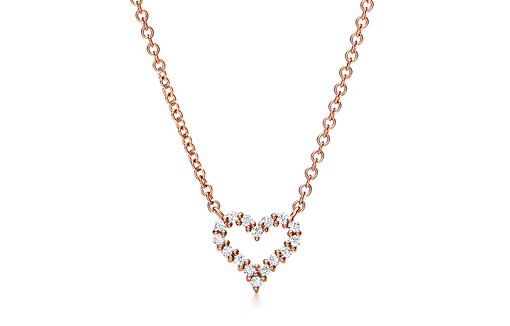 Женская цепочка TIFFANY Heart Diamond Necklace (серебристая)