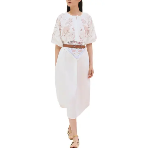 HERMES SS25 Short Sleeved Dress Women's White