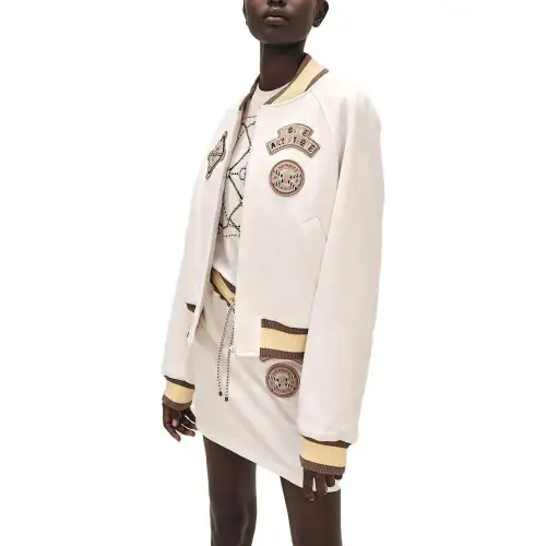 HERMES FW23 Baseball Jacket Coat Women's White