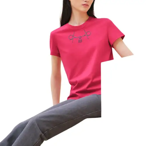 HERMES Regular T Shirt Women's Tart Cherry Powder