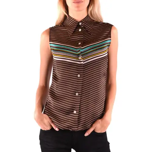 MIU MIU T Shirts Women's Brown Lapel Moderate Other
